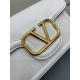 Valentino Alltime Shoulder Bag in White Grained Leather