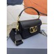 Valentino Alltime Shoulder Bag in Black Grained Leather