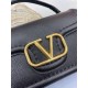 Valentino Alltime Shoulder Bag in Black Grained Leather