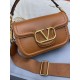 Valentino Alltime Shoulder Bag in Brown Grained Leather