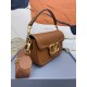 Valentino Alltime Shoulder Bag in Brown Grained Leather