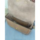 Valentino Alltime Shoulder Bag in Beige Grained Leather