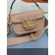 Valentino Alltime Shoulder Bag in Beige Grained Leather