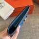 Hermes Dogon Duo Wallet in Blue Jean Clemence Leather