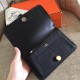 Hermes Dogon Duo Wallet in Black Clemence Leather