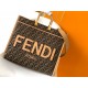 Fendi Sunshine Large Tote Bag in Brown FF Jacquard Fabric