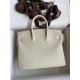 Hermes Birkin 25 Retourne Handmade Bag In Beton Matte Alligator Leather