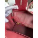 Hermes Birkin 25 Retourne Handmade Bag In Bordeaux Clemence Leather