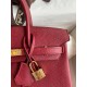 Hermes Birkin 25 Retourne Handmade Bag In Bordeaux Clemence Leather