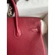 Hermes Birkin 25 Retourne Handmade Bag In Bordeaux Clemence Leather