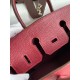 Hermes Birkin 25 Retourne Handmade Bag In Bordeaux Clemence Leather