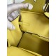 Hermes Birkin 25 Retourne Handmade Bag In Jaune Poussin Clemence Leather