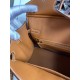 Hermes Birkin 25 Retourne Handmade Bag In Gold Epsom Calfskin