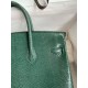 Hermes Birkin 25 Retourne Handmade Bag In Malachite Lizard Leather