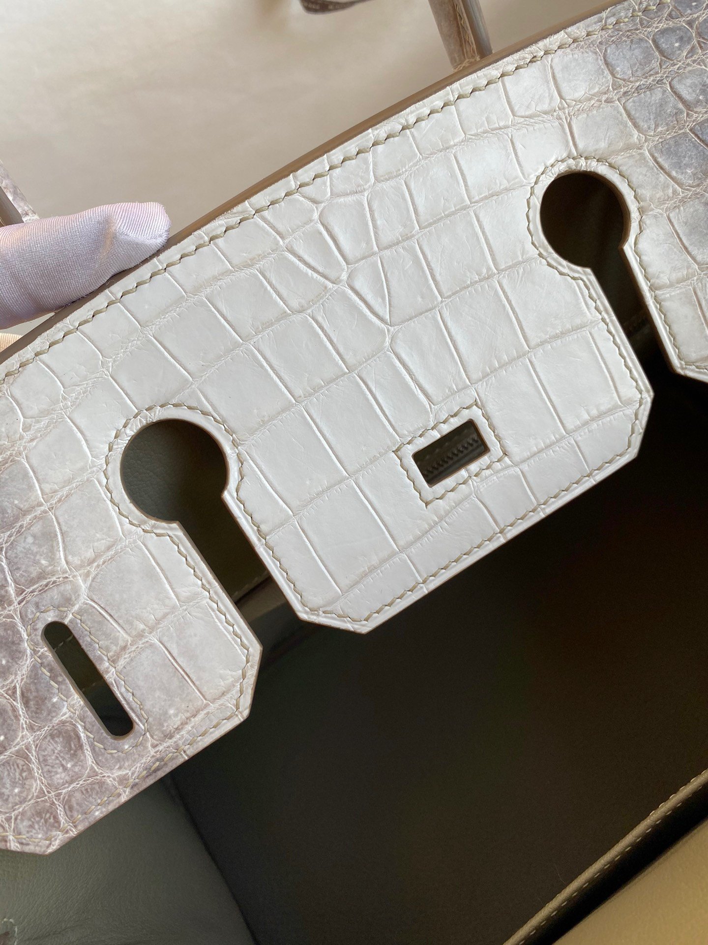 Hermes Birkin 25 Retourne Bag In Himalaya Niloticus Crocodile Skin