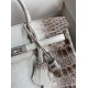 Hermes Birkin 25 Diamond Bag In Himalaya Niloticus Crocodile Skin