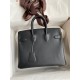 Hermes Shadow Birkin 25 Limited Edition Bag In Black Swift Calfskin