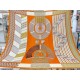 Hermes Orange Dressage Tressage Shawl 140