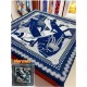 Hermes Blue Zouaves et Dragons Bandana Shawl 140