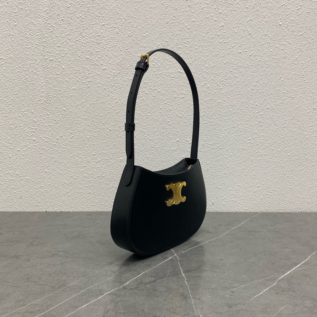 Celine Tilly Medium Bag in Black Calfskin