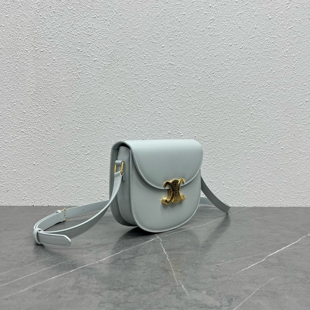 Celine Besace Clea Bag in Light Blue Shiny Calfskin