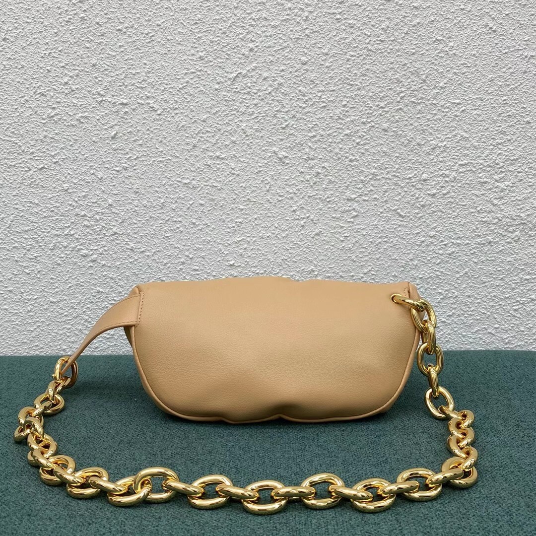 Bottega Veneta The Pouch Belt Bag In Almond Lambskin