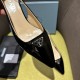 Prada Slingback Pumps 55mm in Black Patent Leather