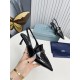 Prada Slingback Pumps 45mm in Black Patent Calfskin