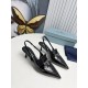 Prada Slingback Pumps 45mm in Black Patent Calfskin