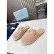 Prada Women's Slippers in Nude Velvet