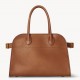 The Row Margaux 10 Top Handle Bag in Brown Leather