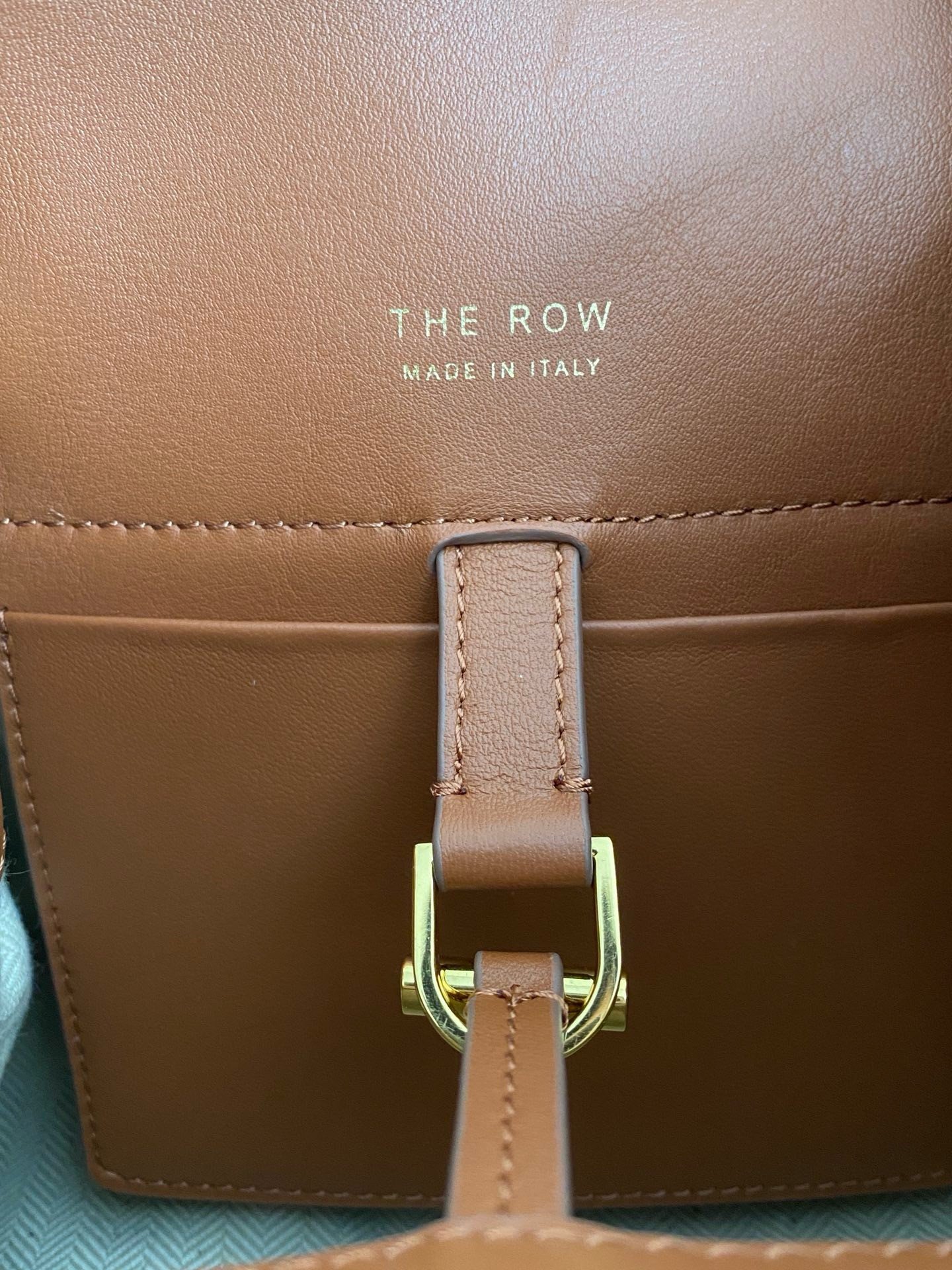 The Row Margaux 10 Top Handle Bag in Brown Leather