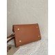 The Row Margaux 10 Top Handle Bag in Brown Leather