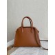 The Row Margaux 10 Top Handle Bag in Brown Leather