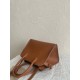 The Row Margaux 10 Top Handle Bag in Brown Leather