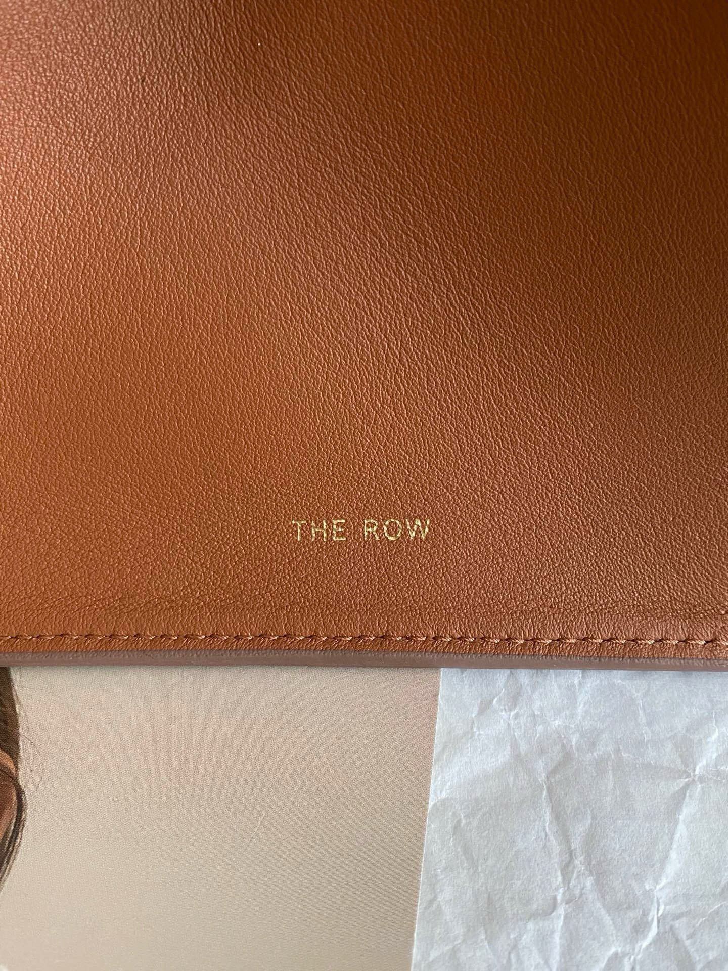 The Row Margaux 10 Top Handle Bag in Brown Leather