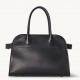 The Row Margaux 10 Top Handle Bag in Black Leather