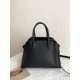 The Row Margaux 10 Top Handle Bag in Black Leather