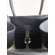 The Row Margaux 10 Top Handle Bag in Black Leather