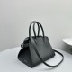 The Row Margaux 10 Top Handle Bag in Black Grained Leather