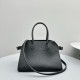 The Row Margaux 10 Top Handle Bag in Black Grained Leather