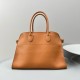 The Row Margaux 15 Top Handle Bag in Brown Leather