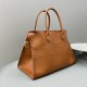 The Row Margaux 15 Top Handle Bag in Brown Leather