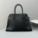 The Row Margaux 15 Top Handle Bag in Black Leather