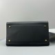 The Row Margaux 15 Top Handle Bag in Black Leather