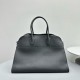 The Row Margaux 15 Top Handle Bag in Black Grained Leather