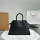 The Row Margaux 15 Top Handle Bag in Black Grained Leather