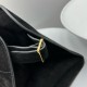 The Row Margaux 15 Top Handle Bag in Black Suede Leather