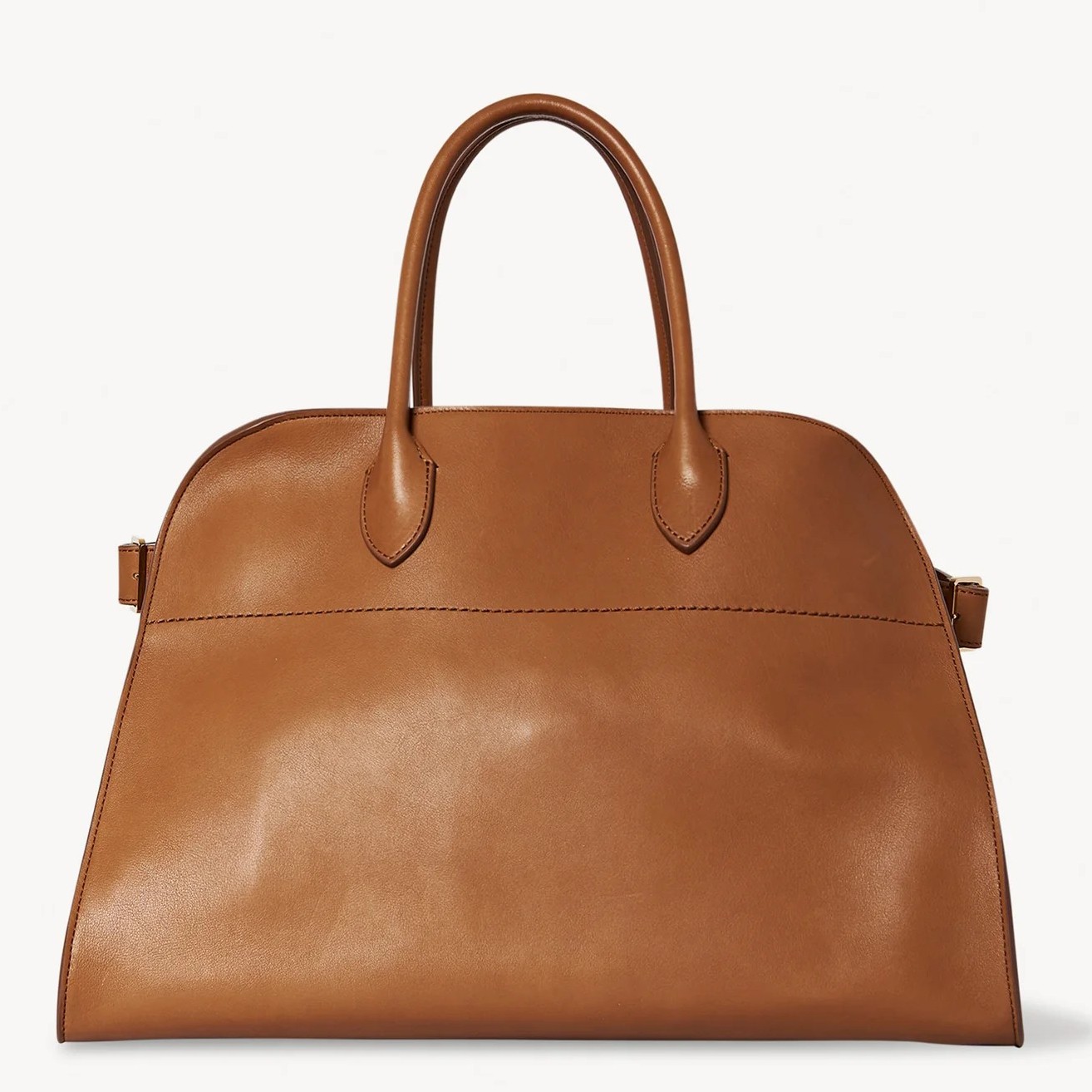 The Row Margaux 17 Top Handle Bag in Brown Leather