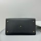 The Row Margaux 17 Top Handle Bag in Black Leather